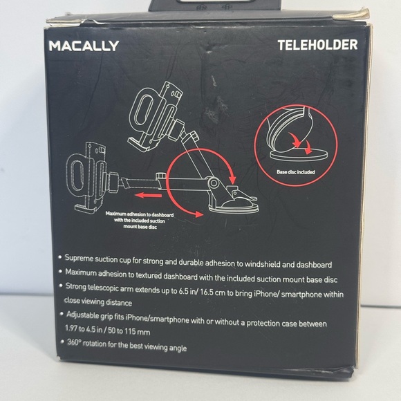 Macally mGrip Suction Cup Holder for iPod / iPhone and Portable Players, Black - Picture 3 of 4